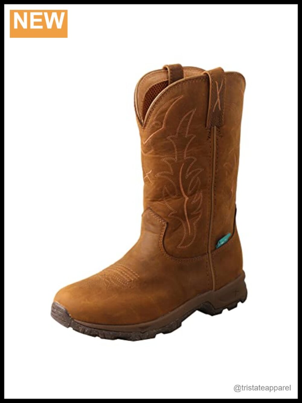 Women's Moc Toe Pull-On Waterproof Cowboy Boots Leather